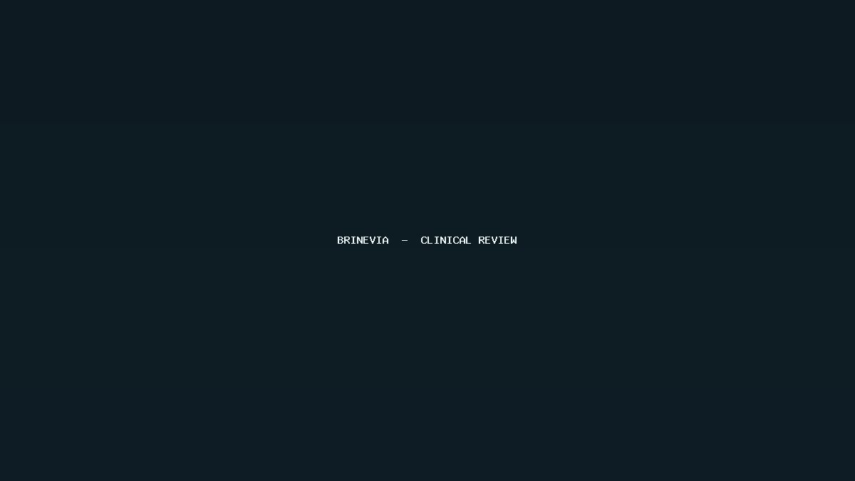 A dark clinical title card reading Brinevia Clinical Review